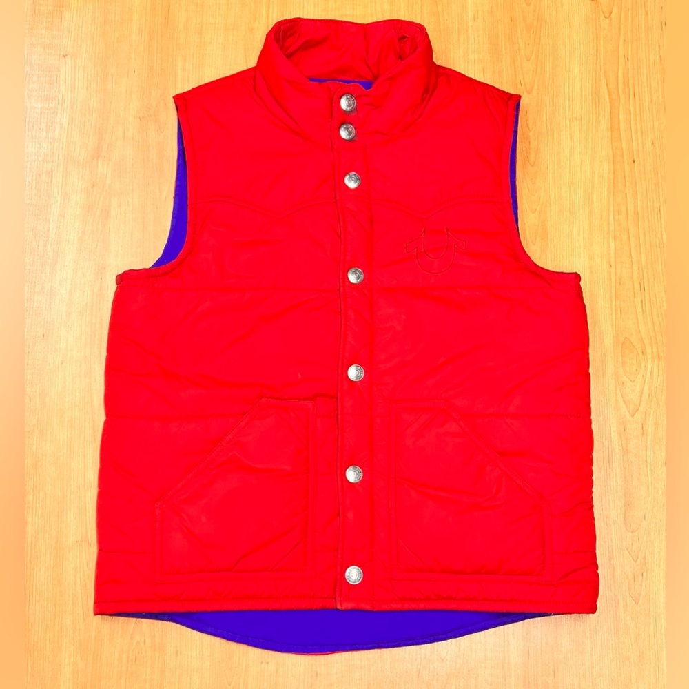 True Religion Red Puffer Vest